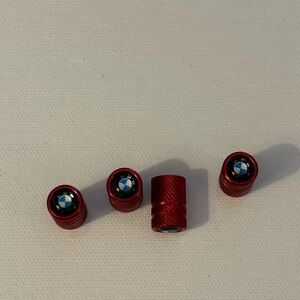 BMW Valve Stem Caps in Red Set of 4 NWT